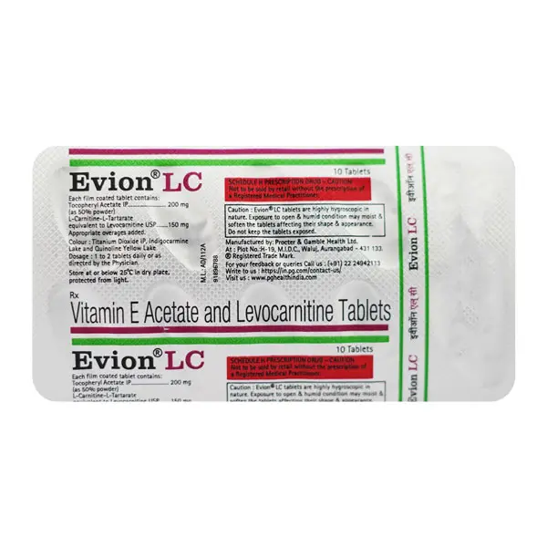 Evion LC Tablet (Levo-carnitine 150mg, Vitamin E 200mg)