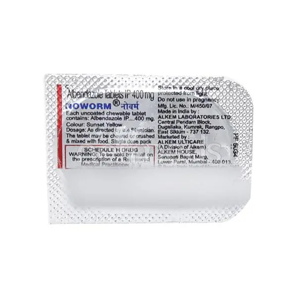 Noworm 400mg Tablet 1s