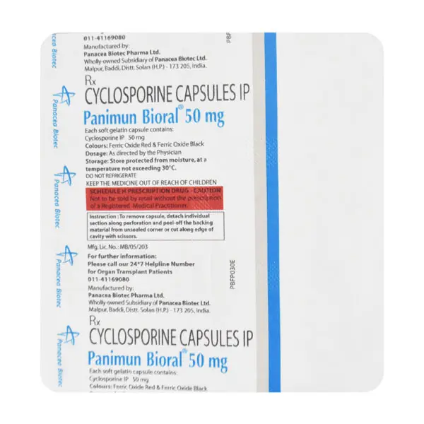 Panimun Bioral 50mg Capsule 6s