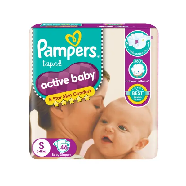 Pampers Active Baby Diapers S 46s