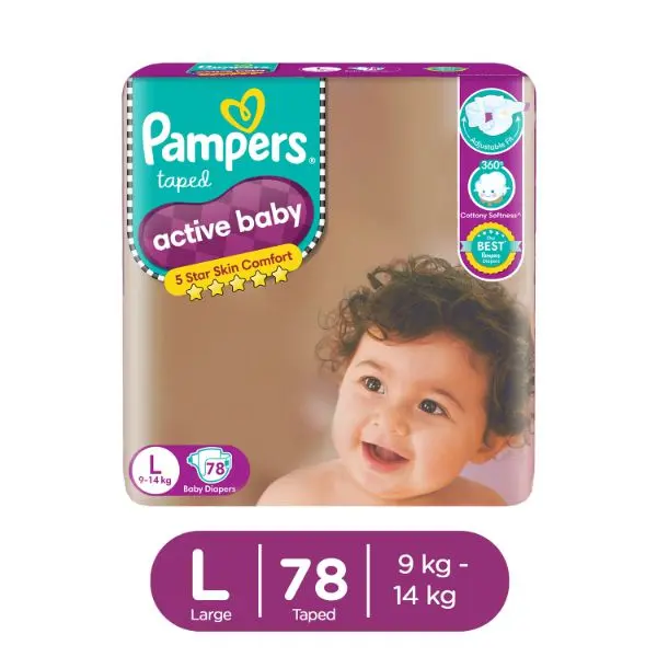 Pampers Active Baby Diapers L 78s