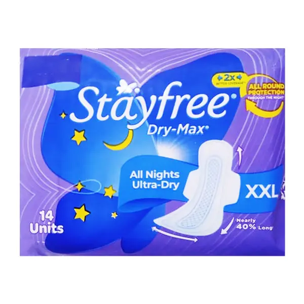 Stayfree Pads Ultra Drymax All Night Xxl 14s