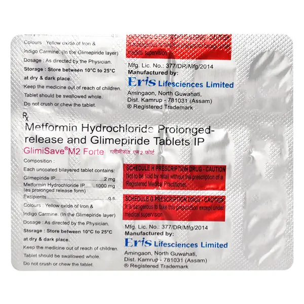 Glimisave M Forte 2mg Tablet 15s