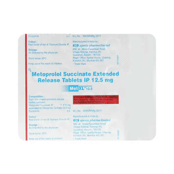 Met XL 12.5mg Tablet 20s