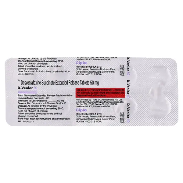 D Venlor 50mg Tablet 10s