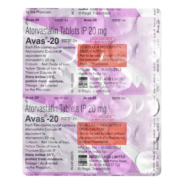 Avas 20mg Tablet 30s