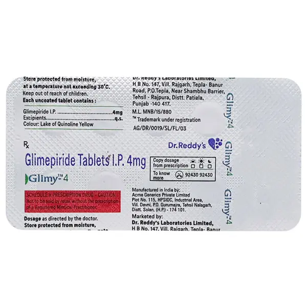 Glimy 4mg Tablet 10s