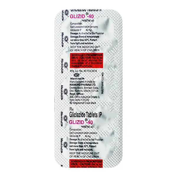Glizid 40mg Tablet 10s