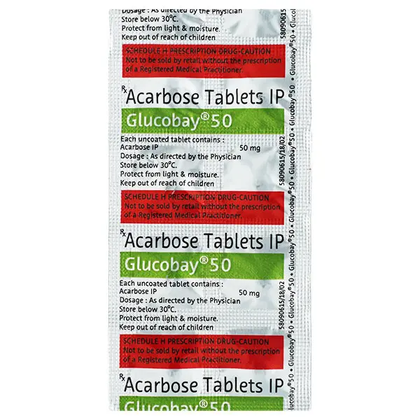 Glucobay 50mg Tablet 10s