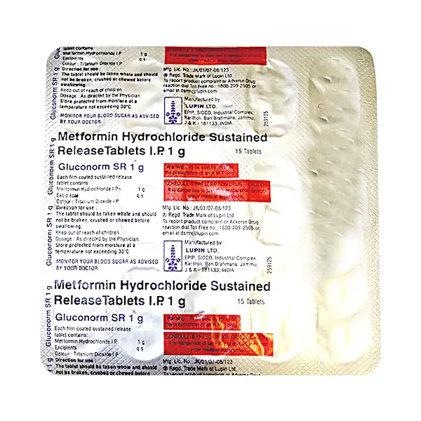 Gluconorm SR 1g Tablet