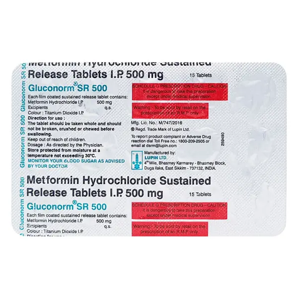 Gluconorm SR 500mg Tablet
