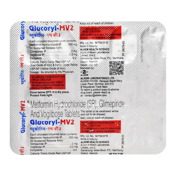 Glucoryl MV 2mg Tablet 15s