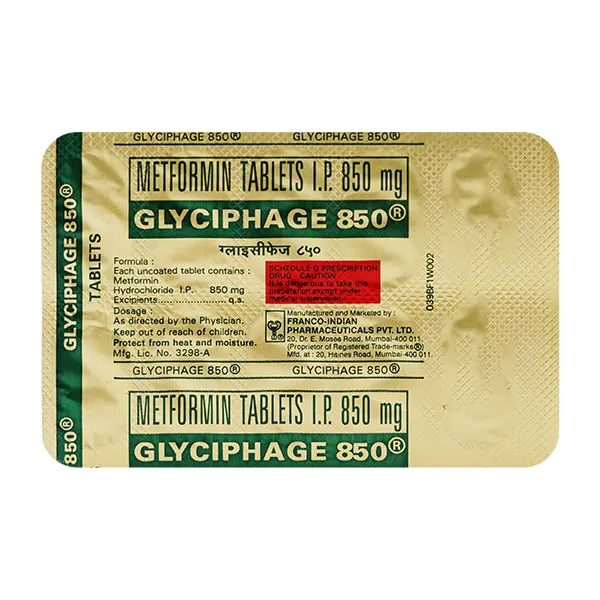 Glyciphage 850mg Tablet