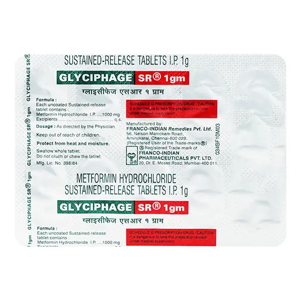 Glyciphage SR 1g Tablet 10s