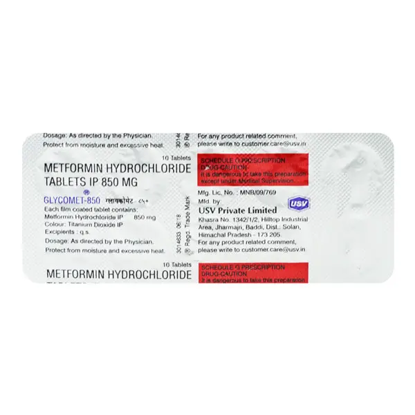 Glycomet 850mg Tablet