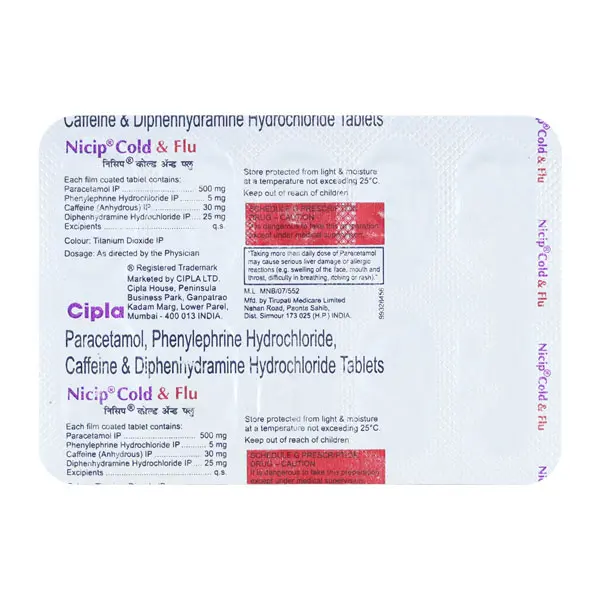 Nicip Cold & Flu Tablet 10s