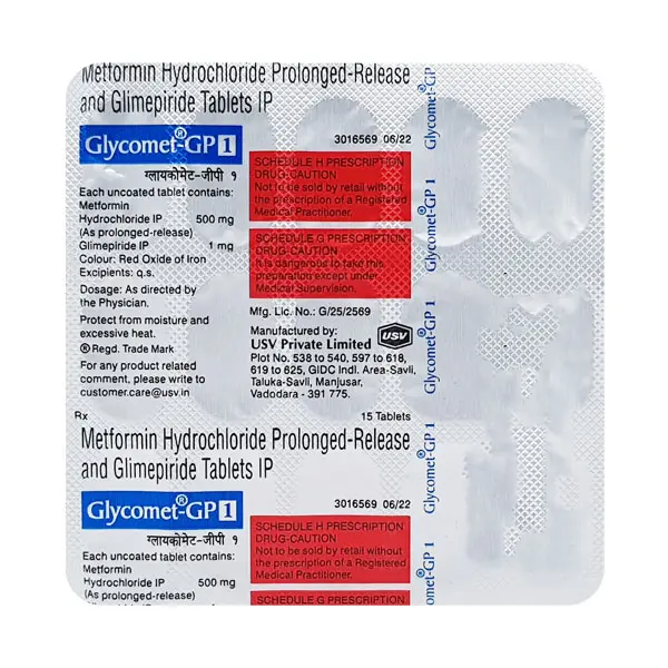 Glycomet GP 1mg Tablet 15s