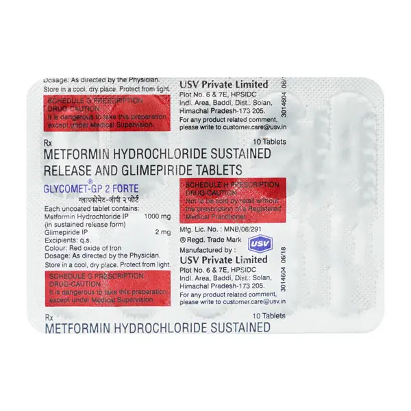 Glycomet GP Forte 2mg Tablet