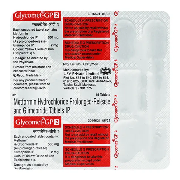 Glycomet GP 2mg Tablet