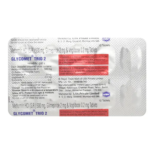 Glycomet Trio 2mg Tablet 10s