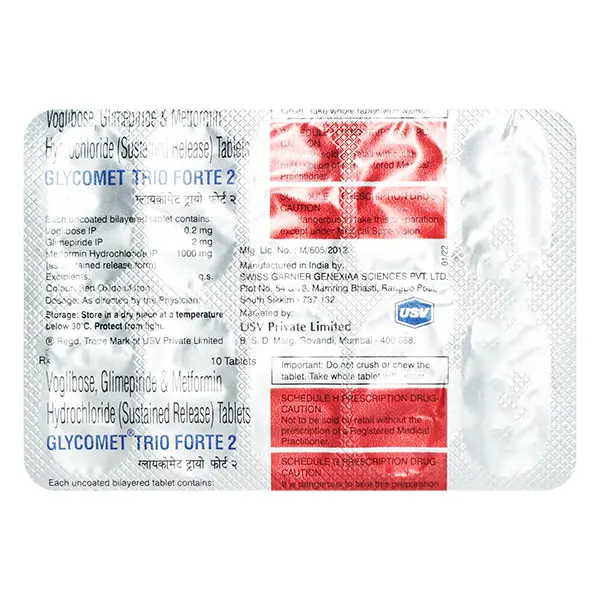 Glycomet Trio Forte 2mg Tablet 10s