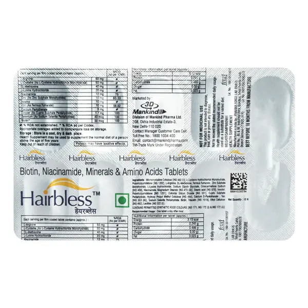 Hairbless Tablet 10s