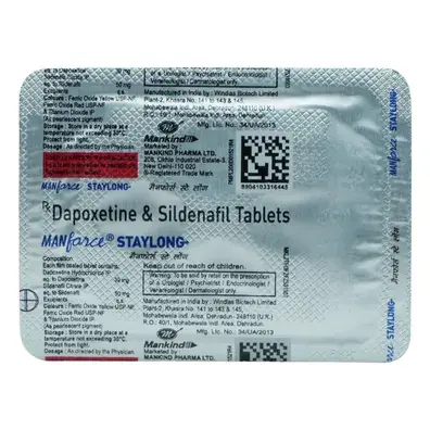 Manforce Staylong Tablet Sildenafil 50mg + Dapoxetine 30mg
