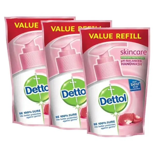 Dettol Liquid Soap Skincare Reffil Pack 175ml 3s