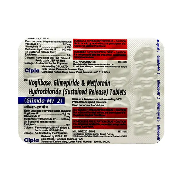 Glimda MV 2mg Tablet 10s