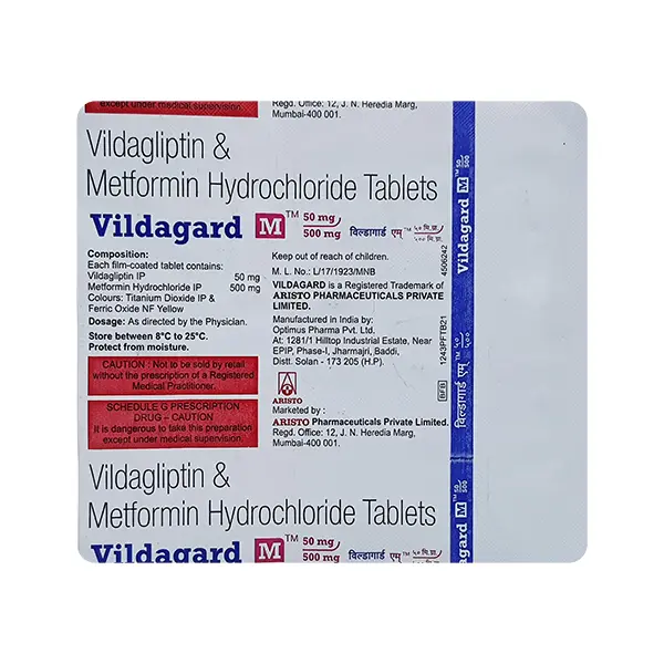 Vildagard M 50/500mg Tablet 15s