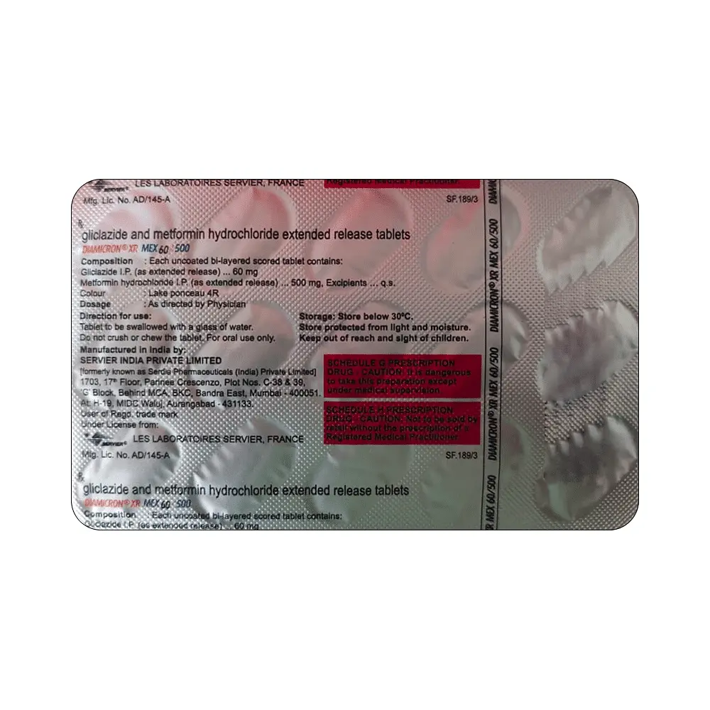 Diamicron XR Mex 60/500 Tablet