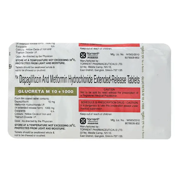 Glucreta M 10/1000mg Tablet