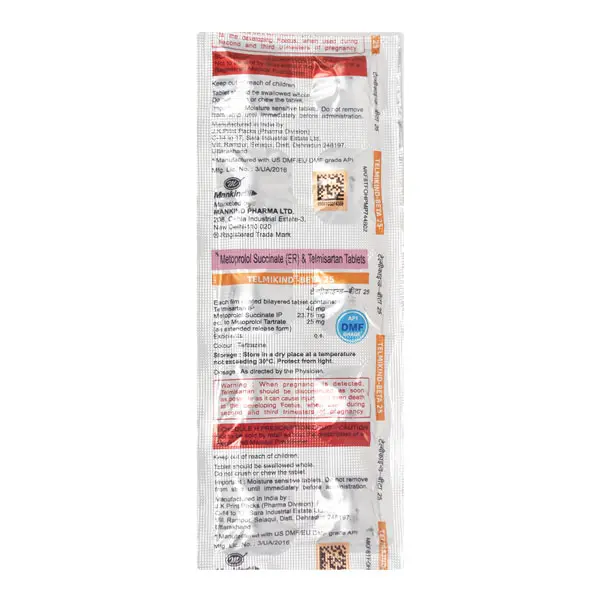 Telmikind Beta 25mg Tablet 10s