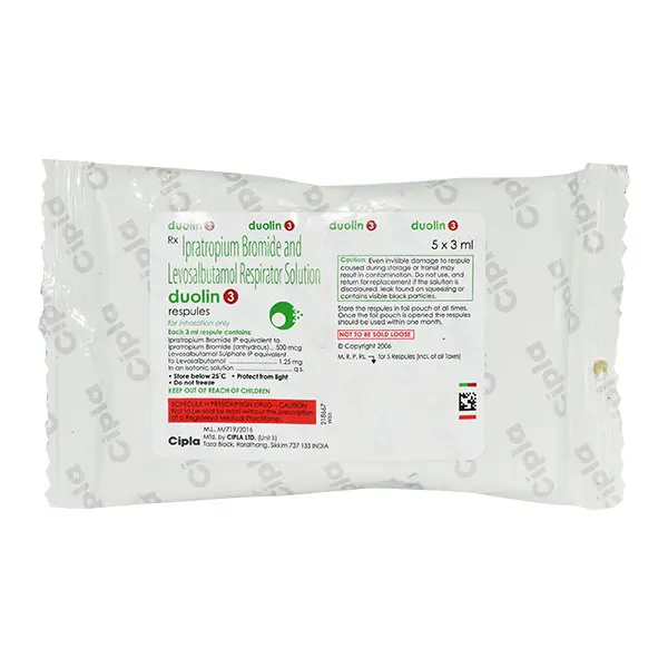 Duolin 3 Respules Levosalbutamol 1.25mg + Ipratropium 500mcg