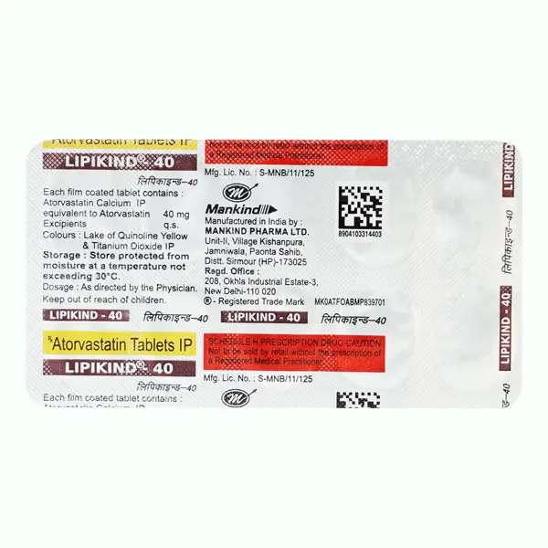 Lipikind 40mg Tablet 10s