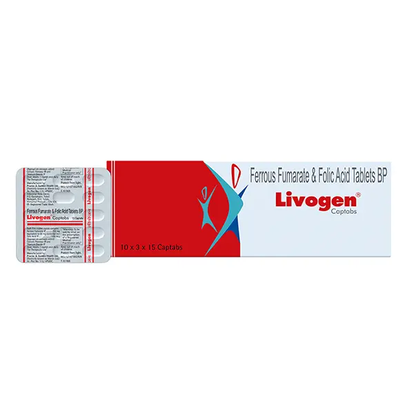 Livogen Tablet Ferrous Fumarate 152mg + Folic Acid 1500mcg