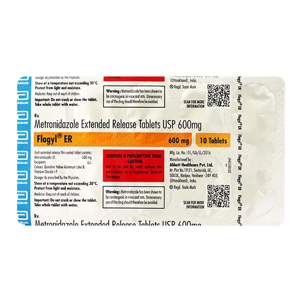 Flagyl ER 600mg Tablet 10s
