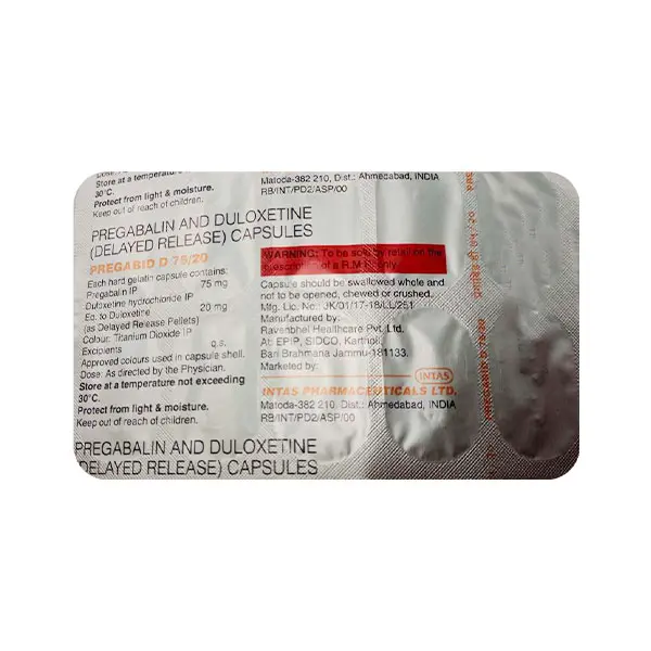 Pregabid D 75/20mg Capsule