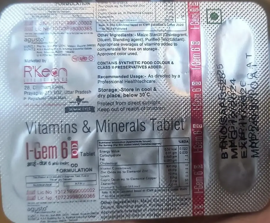 I Gem 6 OD Tablet 10s
