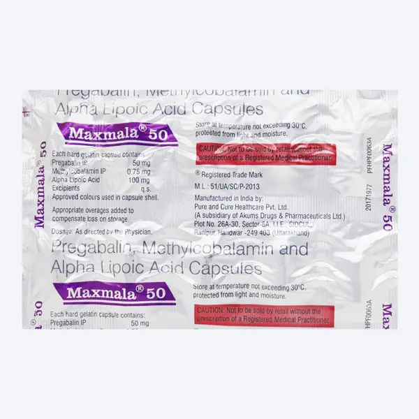 Maxmala 50mg Capsule 10s