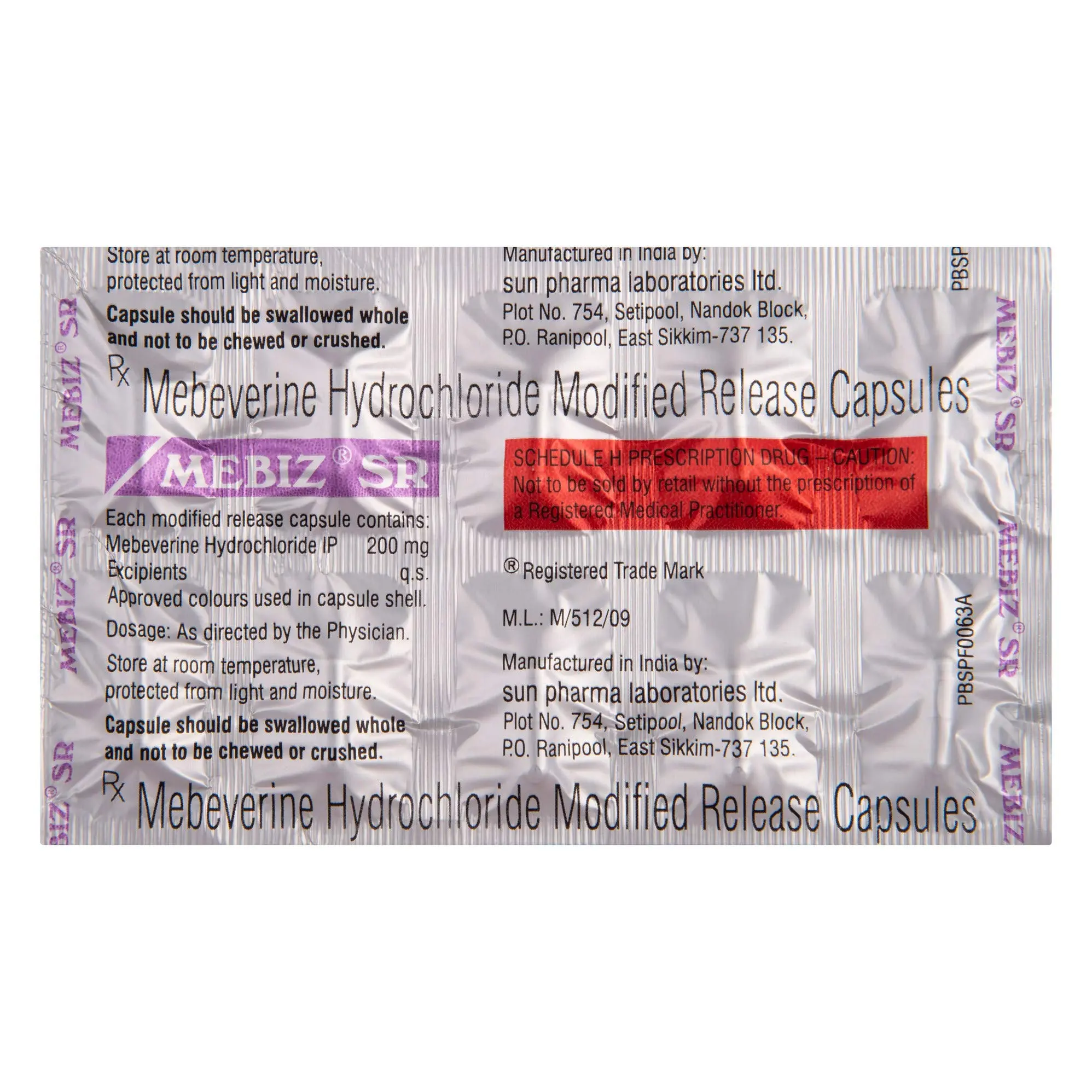 Mebiz SR 200mg Capsule 10s