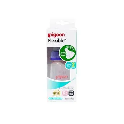 Pigeon-Glass Flexible Bottle Pale Blue 80559 With Nipple S 120Ml
