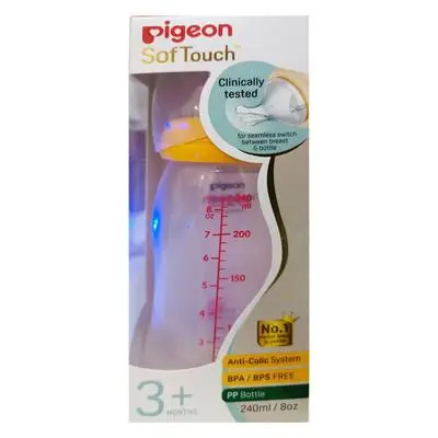 Pigeon-Soft Latch Glass Nursing Bottle 79199 Yellow 240Ml