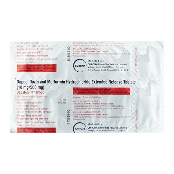 Dapabite M 10/1000mg Tablet 10s