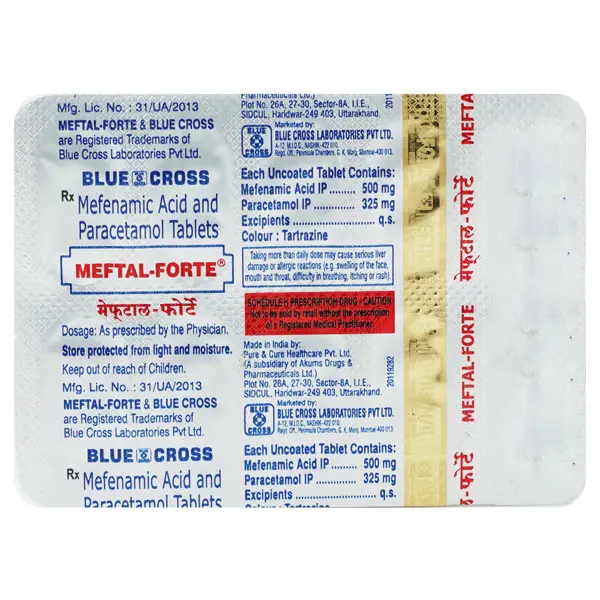 Meftal Forte Tablet (Mefenamic Acid 500mg + Paracetamol 325mg)