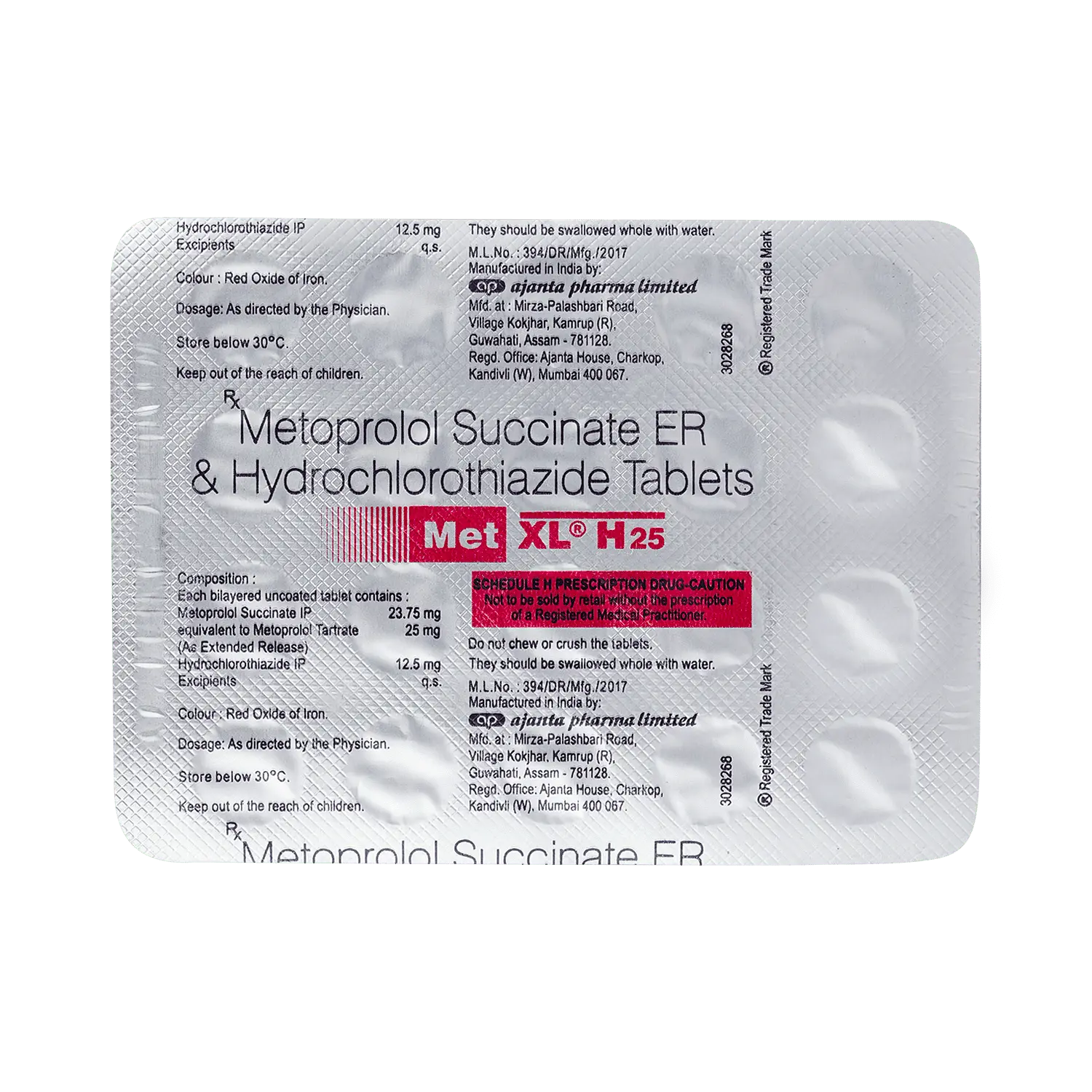 Met XL H 25/12.5mg Tablet 20s