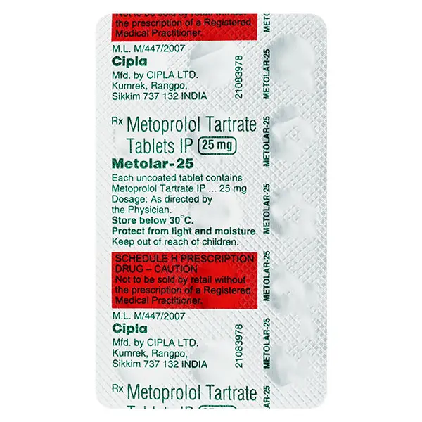 Metolar 25mg Tablet