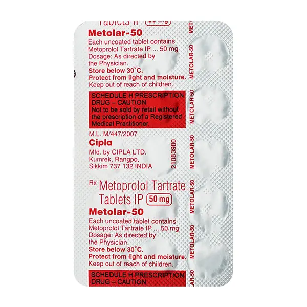 Metolar 50mg Tablet 15s