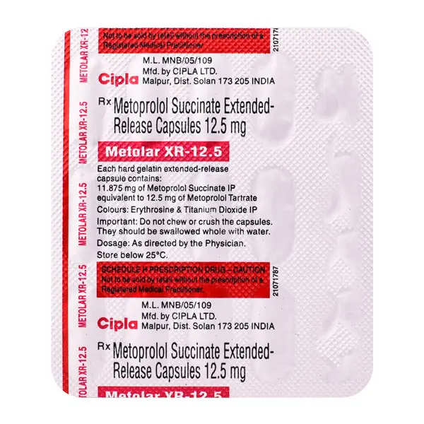 Metolar XR 12.5mg Capsule 15s