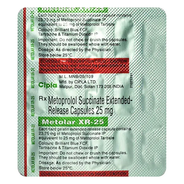 Metolar XR 25mg Capsule
